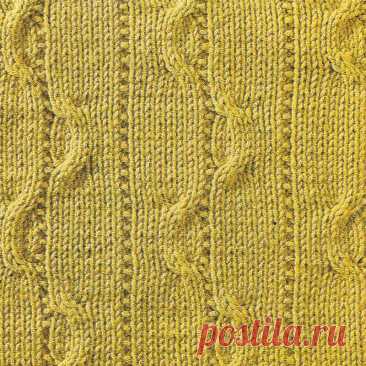 Узор № 9 - узорная полоска с косой. Схему вязания и условные обозначения вы сможете увидеть на сайте.