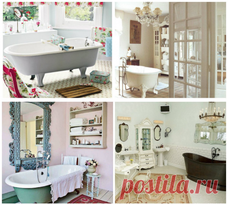 Shabby chic bathroom decor: top features of style and best design ideas