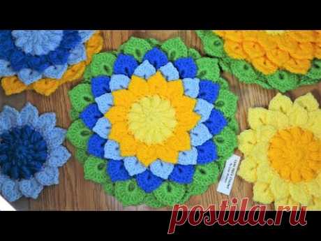 Crochet Decorative Large Flowers Part 1 | Sunflower & Water Lily Inspired