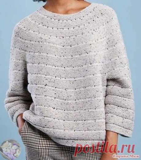 Джемпер спицами, вяжeтcя по кpугу сверху вниз. / knittingideas.ru