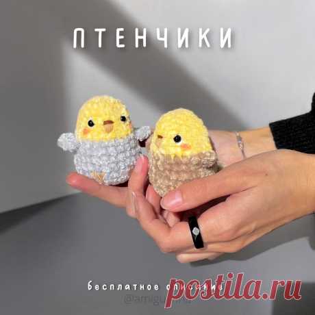 PDF Птенчики крючком. FREE crochet pattern; Аmigurumi bird patterns. Амигуруми схемы и описания на русском. Вязаные игрушки и поделки своими руками #amimore - плюшевая птица, птенец, птенчик, маленькая птичка из плюшевой пряжи.