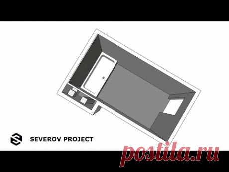 Проект ванной А1 (часть 1) | SketchUp bathroom design (part 1)