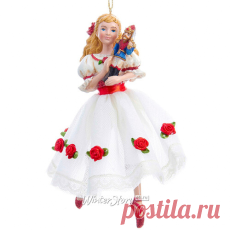 Елочная игрушка Клара с Щелкунчиком 15 см в белой пачке, подвеска купить в интернет-магазине Winter Story eli.ru, ID50224