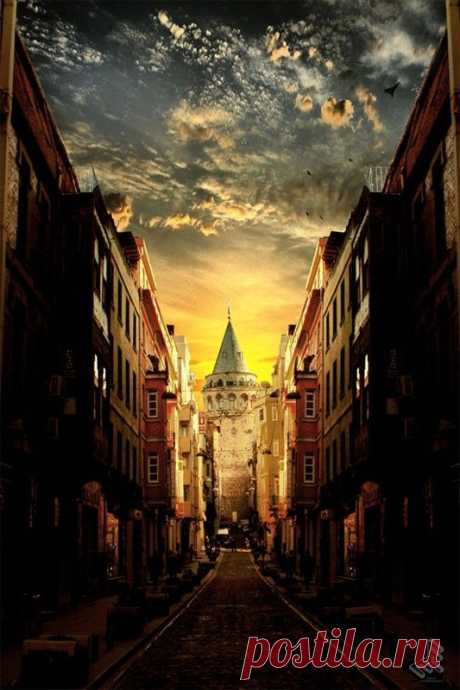 Galata Tower, Istanbul  |  Найдено на сайте etsy.com.