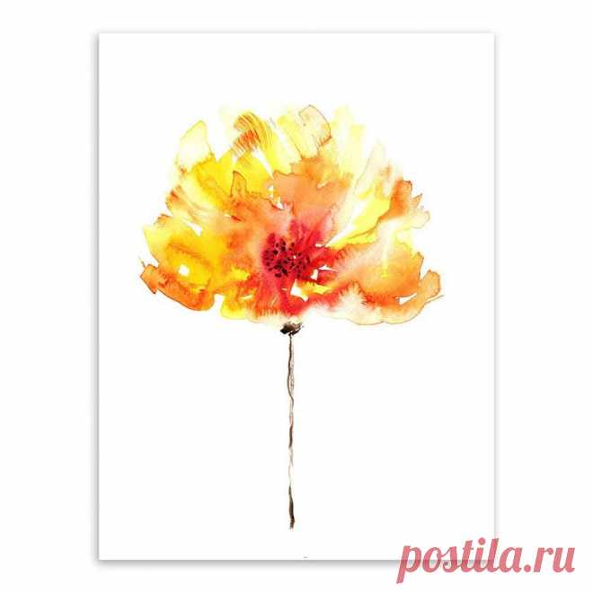 Amazon.com: ink2055 Watercolor Flower Canvas Wall Painting Modern Living Study Room Art Decor: Paintings