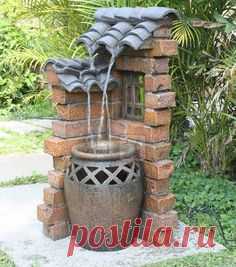 Rustic Water Fountains for Landscaping | Eaved clay pots fountain water landscape outdoor balcony decoration ...More Pins Like This At FOSTERGINGER @ Pinterest