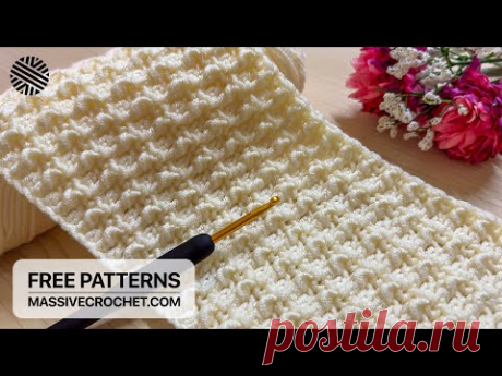 Beginner's Dream! VERY EASY Crochet Pattern. 👌 UNIQUE Crochet Stitch for Baby Blanket, Scarf & Bag