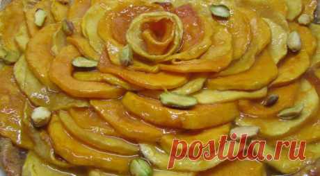 Пирог с карамелизированной тыквой, фисташками и марципаном, пошаговый рецепт с фото