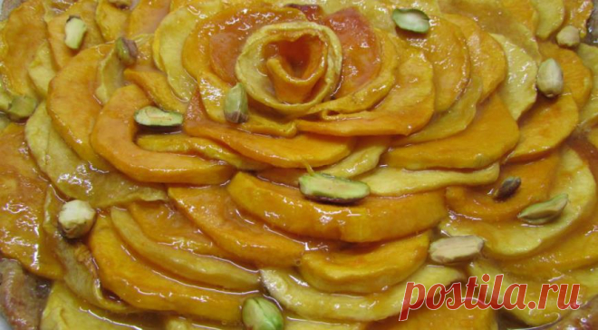 Пирог с карамелизированной тыквой, фисташками и марципаном, пошаговый рецепт с фото