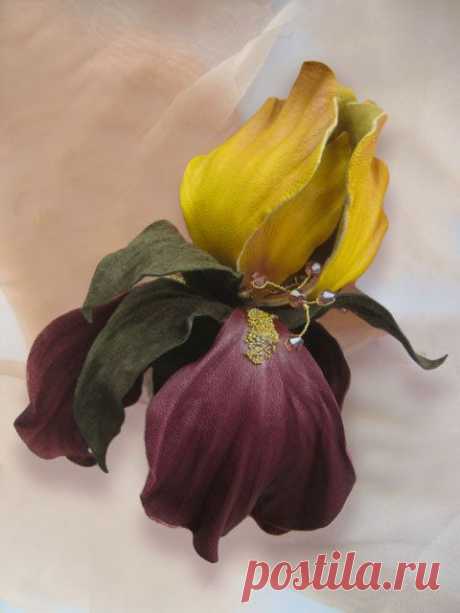 Iris gėlė odos sagė arba plaukų įrašą geltona ir IrinaPremium