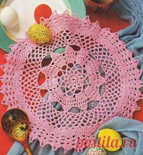 Вязание и вышивка, рукоделие - Волшебные палочки - Статьи: Розовая салфетка