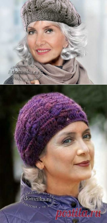 Модный вязаный берет для пожилых женщин - 4 новые модели шапок на осень