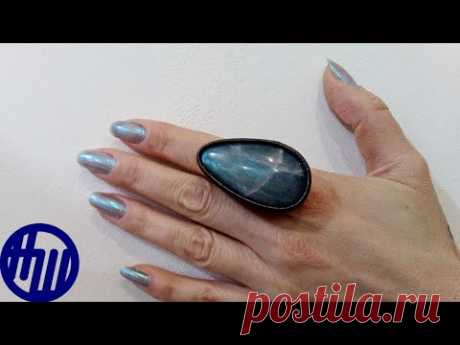 Как сделать кольцо с лабрадором. Leather. Ring. Anello.