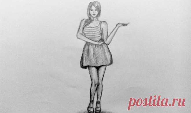 Рисунок девушки в полный рост: цветной и карандашом для срисовки поэтапно и аниме (40 фото) ⭐ Забавник