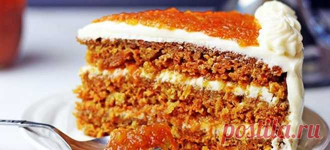 Постный морковный торт с кремом, грецкими орехами и апельсинами - рецепты в духовке и мультиварке
