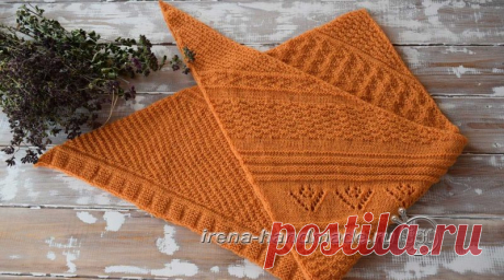 Скандинавский платок «Огонек» (вязание, схемы и фото) - Irena Handmade