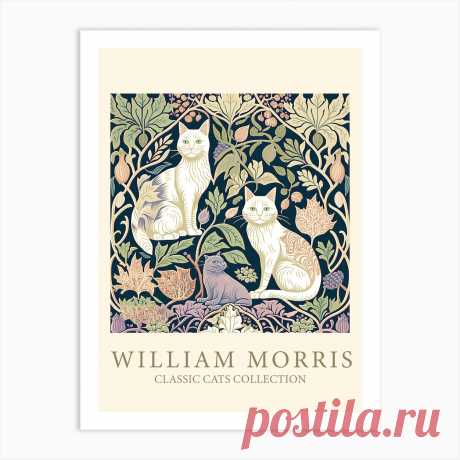 William Morris Cats Collection Art Print Fine art print using water-based inks on sustainably sourced cotton mix archival paper.
• Available in multiple sizes 
• Trimmed with a 2cm / 1" border for framing 
• Available framed in white, black, and oak wooden frames