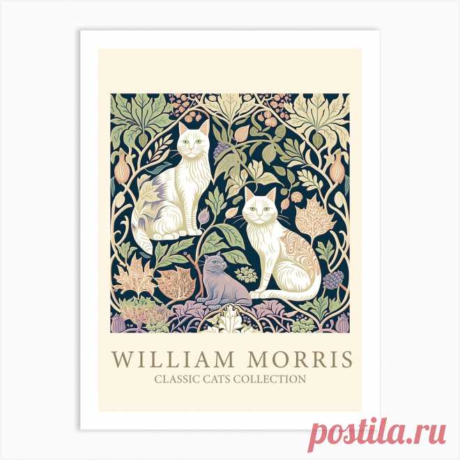 William Morris Cats Collection Art Print Fine art print using water-based inks on sustainably sourced cotton mix archival paper.
• Available in multiple sizes 
• Trimmed with a 2cm / 1
