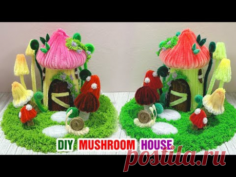 🍄 DIY Mushroom House - Mushroom House Using Pipe Cleaner - Chenille Wire Tutorial