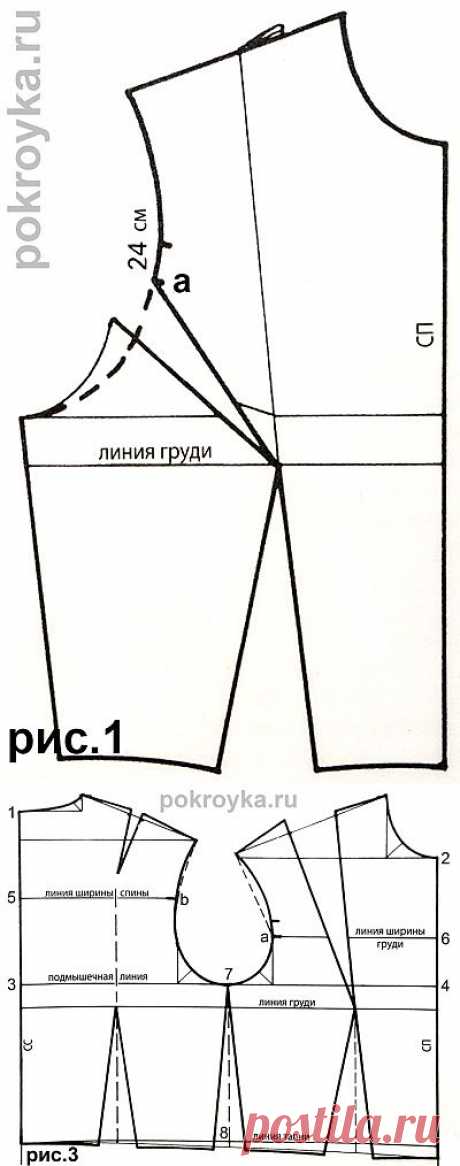 Выкройка лифа без вытачек свободной формы. Изготовление футболок | pokroyka.ru-уроки кроя и шитья