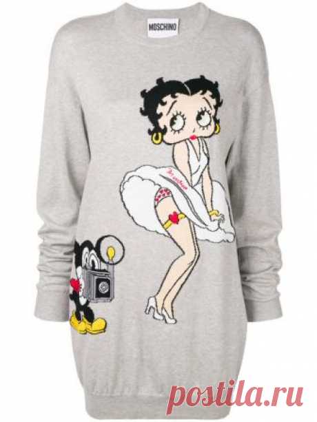 Moschino платье-свитер 'Betty Boop' - Farfetch Купить Moschino платье-свитер 'Betty Boop'