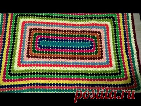 Красивый плед крючком,простая вязка
