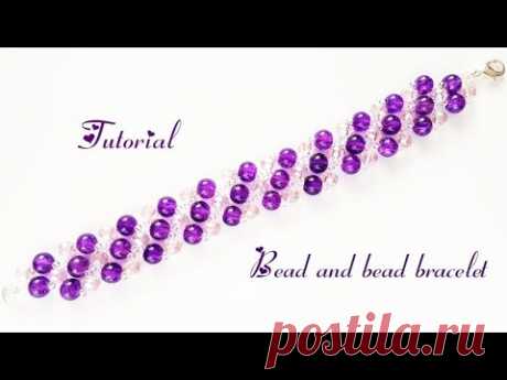 #МК - Браслет из бусин и бисера | #Tutorial - Bead and bead bracelet