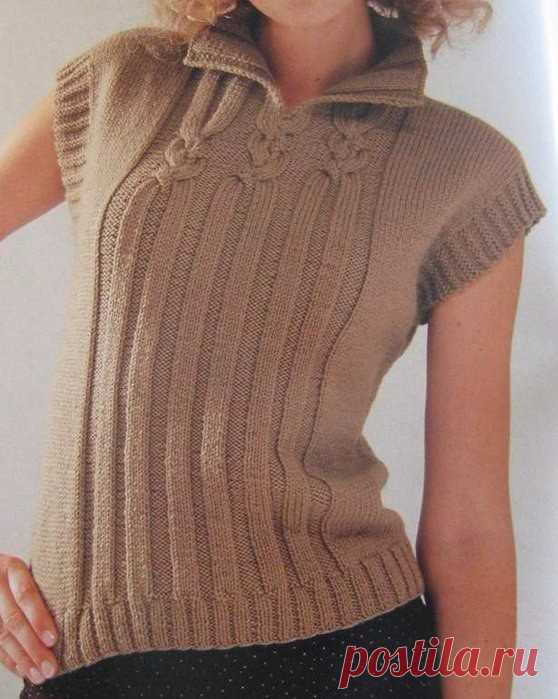 Женские свитера с воротником спицами