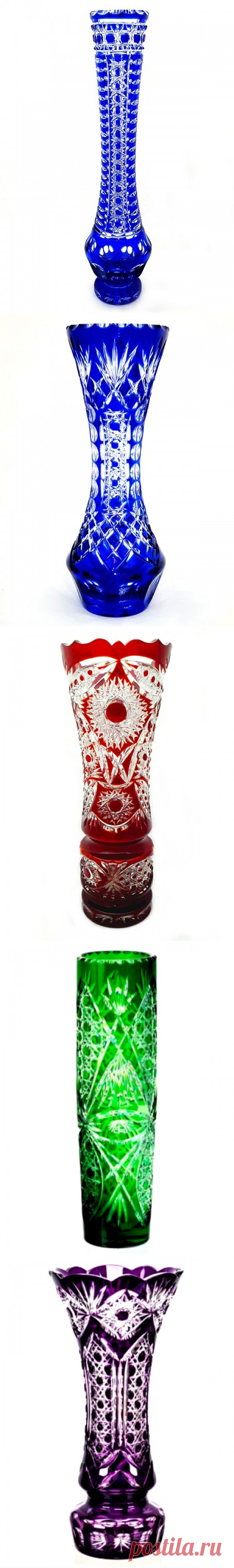 Хрустальная ваза из цветного хрусталя в Москве: Красная, Синяя, Желтая - Хрустальный Мир