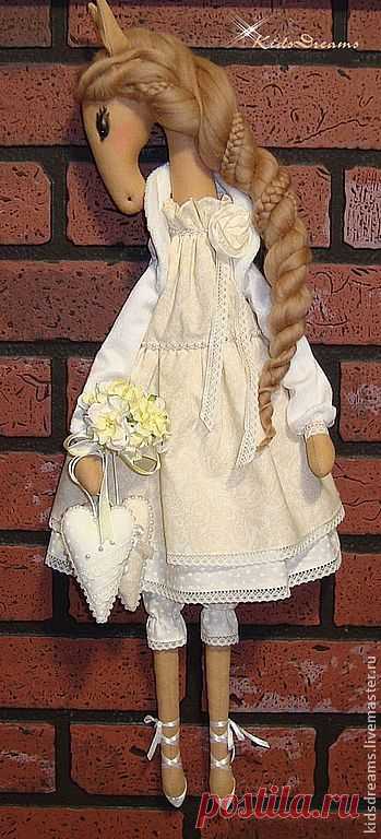 Купить Лошадка Элен - бежевый, белый, нежный, нежность, подарок, сувениры и подарки, кукла