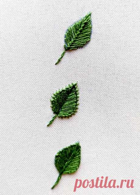 Азбука швов, вышиваем петельным швом 3 варианта листьев | ВЕРА БУРОВА, канал про вышивку | Яндекс Дзен