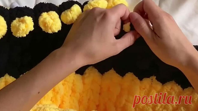 Пушистые пледы вяжем руками,никаких спиц или крючка🙌