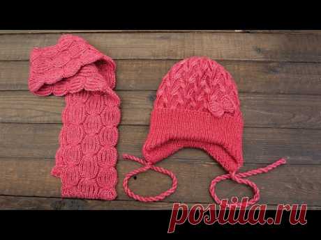 Шапка «Веточки» спицами 🍒 Hat «Twigs» knitting
