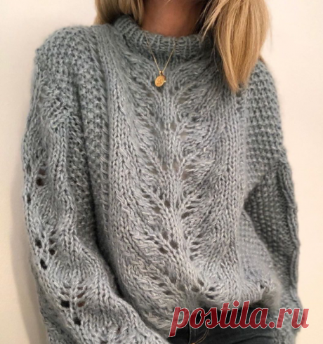 Пуловер спицами для женщин - схема и описание