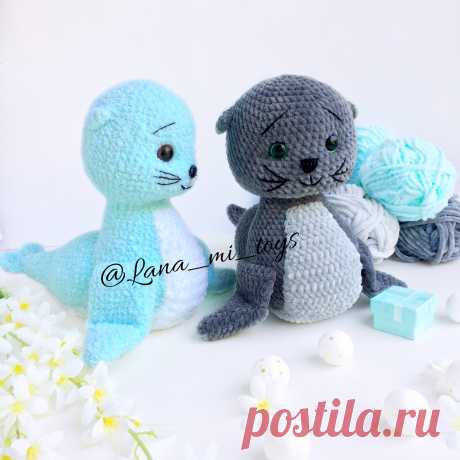 PDF Морской котик крючком. FREE crochet pattern; Аmigurumi animal patterns. Амигуруми схемы и описания на русском. Вязаные игрушки и поделки своими руками #amimore - плюшевый тюлень, морской котик из плюшевой пряжи.