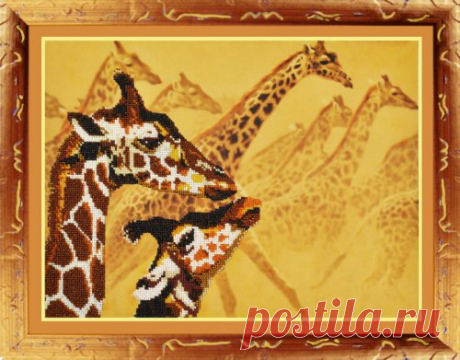 Купить вышивку "Сафари. Жирафы" (арт. Р-051) от "Картины Бисером"