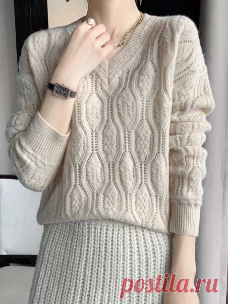 Пуловер с хорошим узором с Алиэкспресс, схема