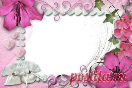 Frame for a photo violets. Transparent PNG Frame, PSD Layered Photo frame template, Download.