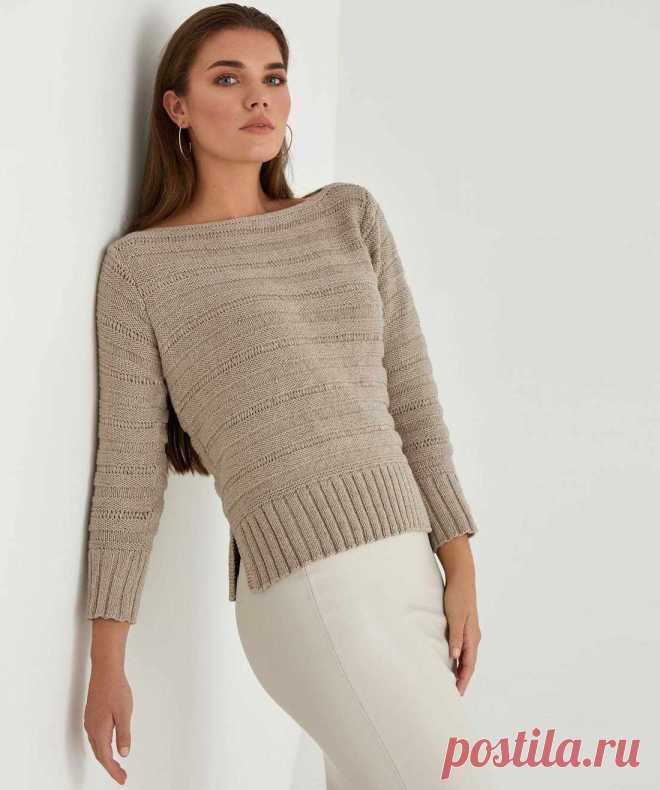 Пуловер женский связать спицами
