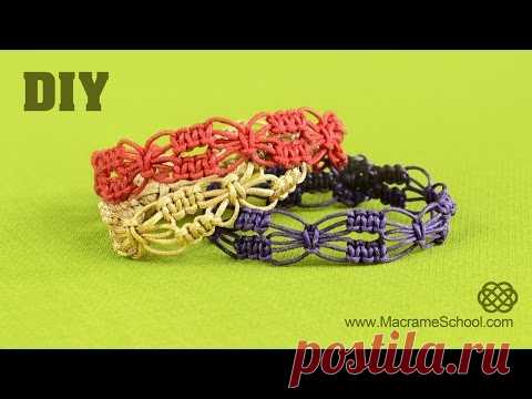 DIY Легкие квадратные браслеты с цветочным узлом | Школа Макраме