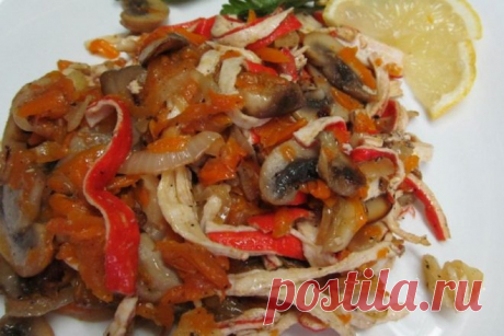 Оригинальный салат «Необыкновенный» с грибами, рецепт с фото — Вкусо.ру