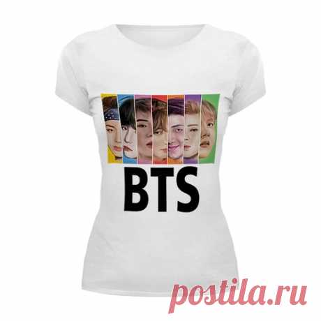 Футболка базовая Группа BTS #2794681 в Москве, цена 1 190 руб.: купить женскую футболку с принтом от weeert в интернет-магазине