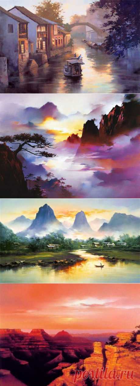 Красивые пейзажи от художника Hong Leung | 5минутка