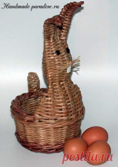 Пасхальный заяц - корзинка из газет - Handmade-Paradise