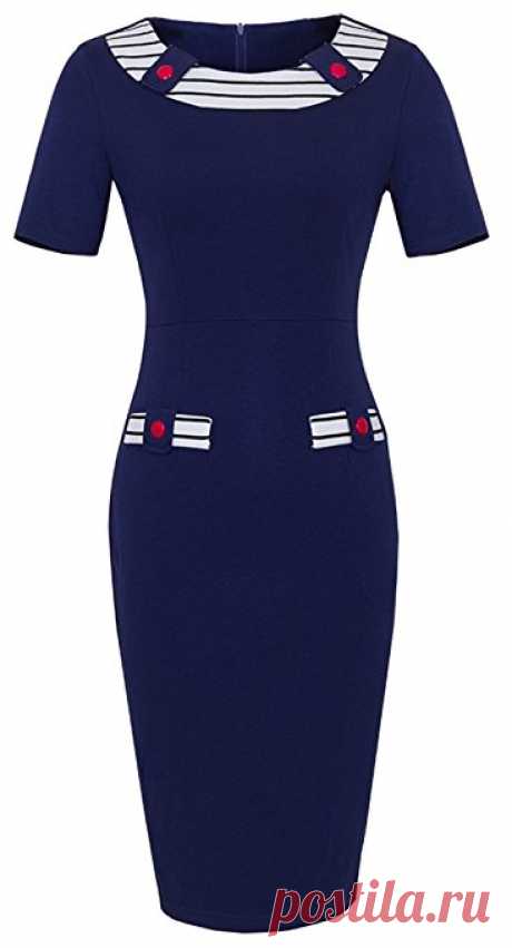 HOMEYEE Women's Formal Short Sleeve Wear to Work Bodycon Dress B214 at Amazon Women’s Clothing store: