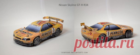 Nissan Skyline GT-R R34 Papercraft + DOWNLOAD Made by French designer PH3D. Scale 1/24. Kinda nice ride,right? Difficulty level: Easy Download link: ph3dm.maquettes-papier.net/ind&hellip; (no,it's not a Silvia S15,you can google and compare im...