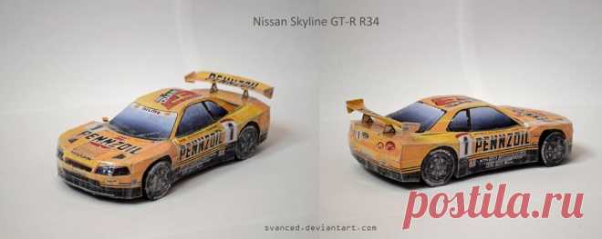 Nissan Skyline GT-R R34 Papercraft + DOWNLOAD Made by French designer PH3D. Scale 1/24. Kinda nice ride,right? Difficulty level: Easy Download link: ph3dm.maquettes-papier.net/ind… (no,it's not a Silvia S15,you can google and compare im...