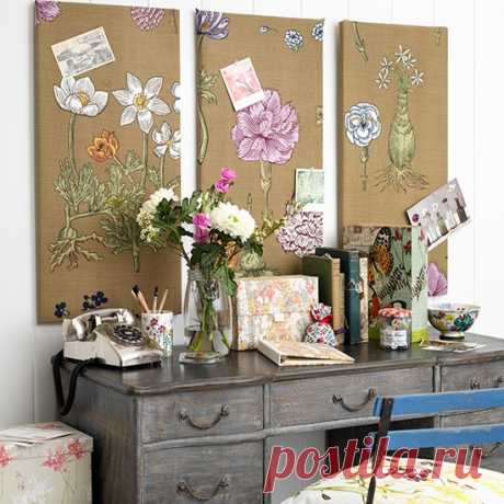 Floral noticeboards | Home office design solutions for corners and alcoves | housetohome.co.uk
