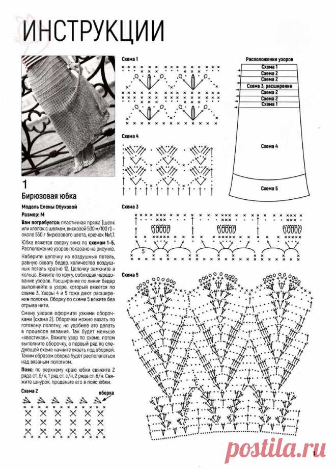Юбка крючком. 10 идей+схемы | Сашкины Вязашки | Дзен