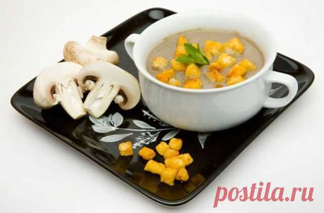 Крем-суп из шампиньонов со сливками - грибной
